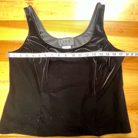ALEX EVENINGS Black Velvet 3 Piece Outfit Size Medium Pants Large Tops - Picture 8 of 16